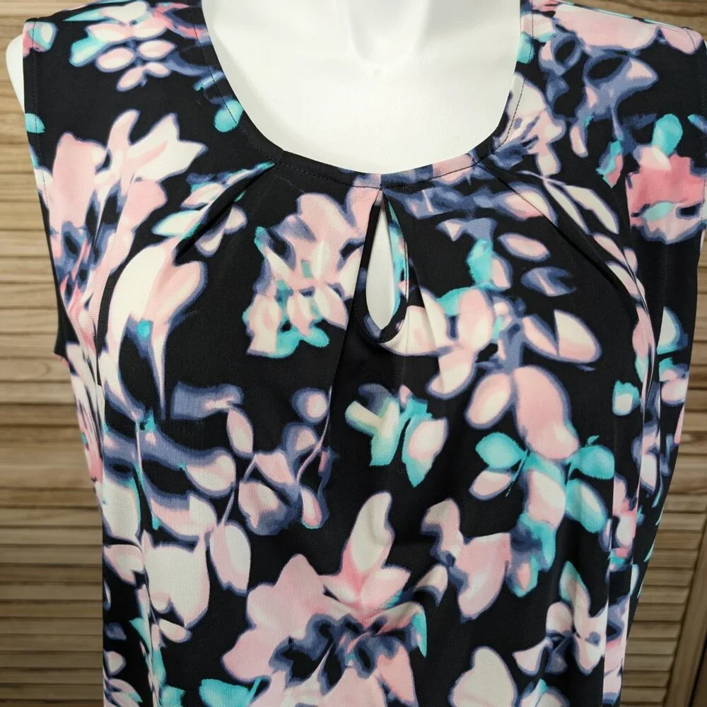 Jones Studio VINTAGE 2- Piece Set Floral Sleeveless Blouse 2X and Skirt Size 1X - Picture 3 of 10